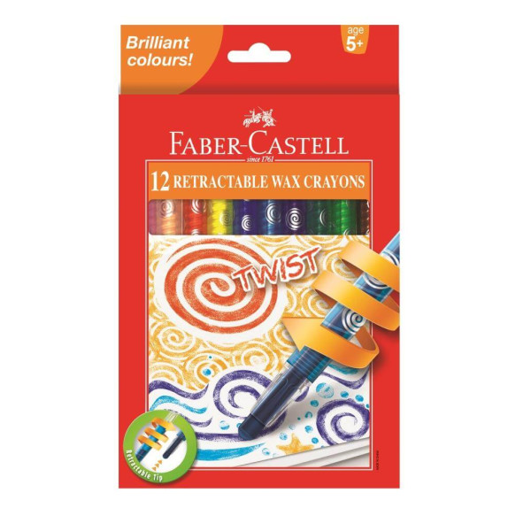 Faber-Castell Twist Retractable Crayons 12S Faber-Castell Twist Retractable Crayons 12S