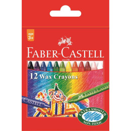 Faber-Castell Cardboard Box Of 12 Wax Crayon Slim - 8Mm Diameter