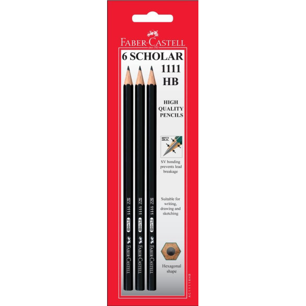 Faber-Castell Scholar 1111 Hb Pencil - 6 Pack