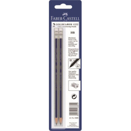Faber-Castell Carded GoldFaber Erasertip Pencils 2 Pencils HB