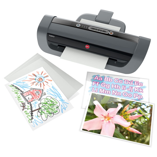 GBC Academy+ A3 Laminator Front View Front view of the GBC Academy+ A3 laminator with 4-roller system for school and office lamination