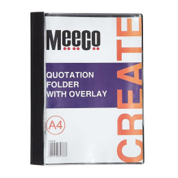 MEECO A4 Quotation Folder with Overlay - Black