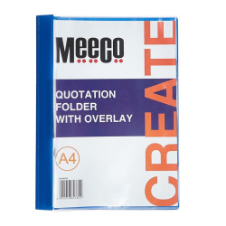 MEECO A4 Quotation Folder with Overlay - Blue MEECO A4 Quotation Folder with Overlay - Blue