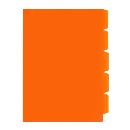 MEECO A4 Secretarial Folder with 5 Tabs - Orange