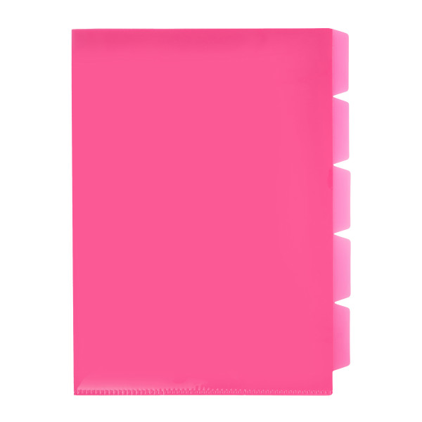 MEECO A4 Secretarial Folder with 5 Tabs - Pink