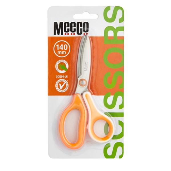 MEECO Executive Scissor 140mm Left Handed - Neon Orange