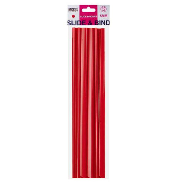 MEECO Slide Binder 5mm Red - 10 Pack