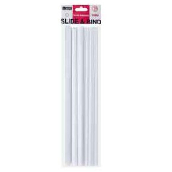 MEECO Slide Binder 5mm White - 10 Pack MEECO Slide Binder 5mm White - 10 Pack