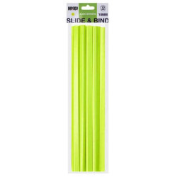 MEECO Slide Binder 10mm Neon Yellow - 10 Pack