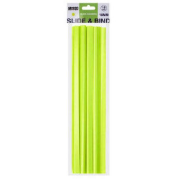 MEECO Slide Binder 10mm Neon Yellow - 10 Pack
