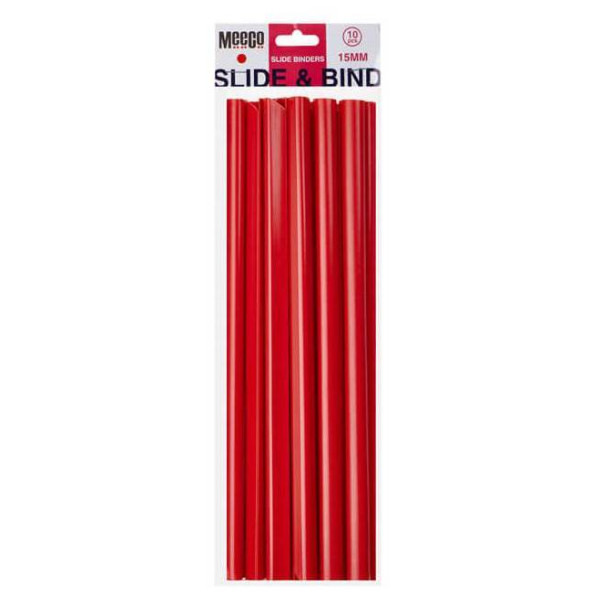 MEECO Slide Binder 15mm Red - 10 Pack MEECO Slide Binder 15mm Red - 10 Pack