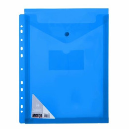 MEECO A4 Filing Carry Folder with Vertical Closure - Blue