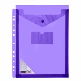 MEECO A4 Filing Carry Folder with Vertical Closure - Violet