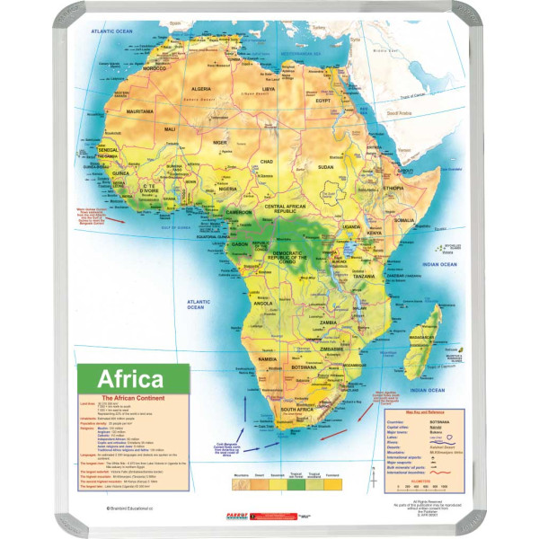PARROT Africa General Educational Map 1200 x 900mm