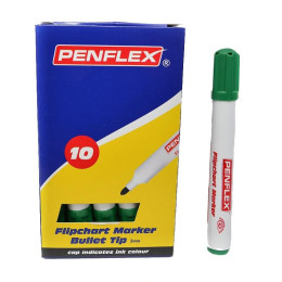 PENFLEX Flip Chart Markers Bullet Tip Green - (box of 10)