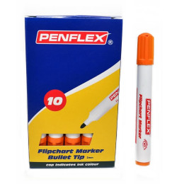PENFLEX Flip Chart Markers Bullet Tip Orange - (box of 10)