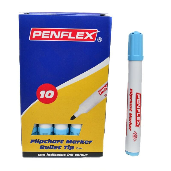 PENFLEX Flip Chart Markers Bullet Tip Turquoise - (box of 10) PENFLEX Flip Chart Markers Bullet Tip Turquoise - (box of 10)
