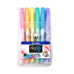 PILOT Frixion Light Highlighter Pastel Colours - Wallet of 6