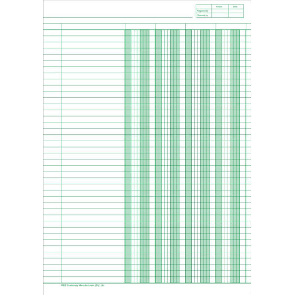 RBE A4 Audit Pad 4 Column - 100 Sheets