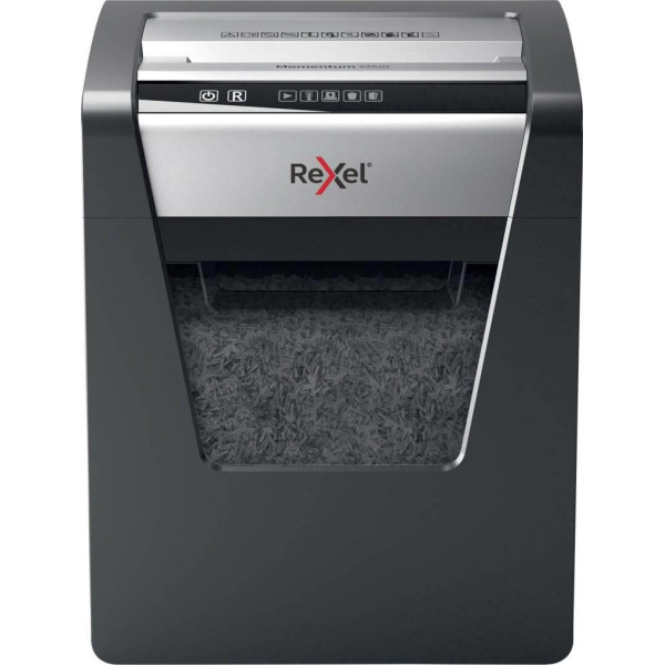REXEL Momentum M510 Shredder – Right Side View Right side view of REXEL Momentum M510 10 Sheet Micro Cut Shredder