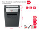 REXEL Momentum X312 Shredder – Left Side View Left side view of REXEL Momentum X312 Cross Cut Home Office Shredder