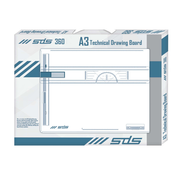 SDS 360 A3 Technical Drawing Board SDS 360 A3 technical drawing board with integrated T-square and protractor