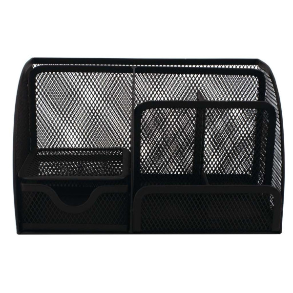 SDS M810 Metal Mesh Clip, Pen and Memo Holder with Drawer Black