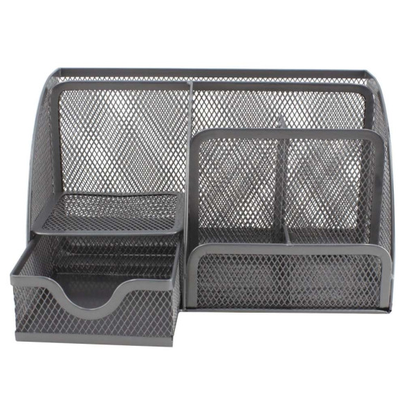 SDS M810s Metal Mesh Clip, Pen and Memo Holder with Drawer Silver SDS M810s Metal Mesh Clip, Pen and Memo Holder with Drawer Silver
