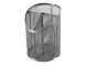 SDS Round Inclined Metal Mesh Pen Cup with 3 Compartments - Silver