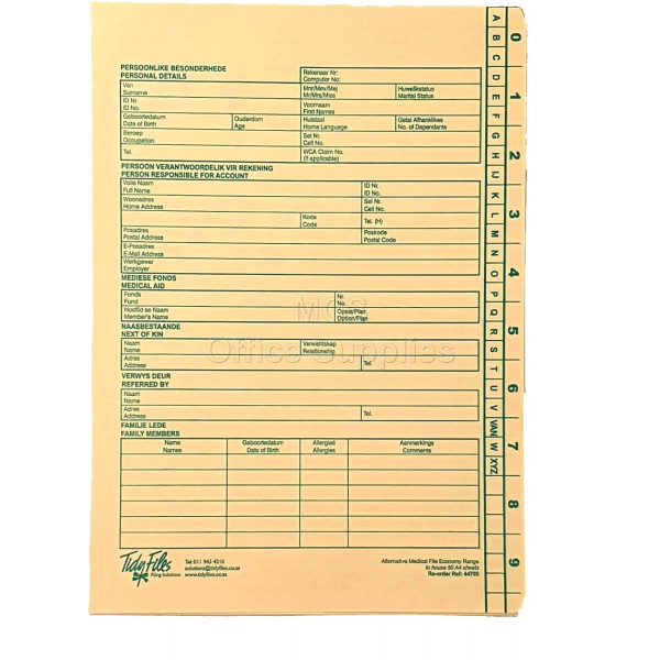 TIDY FILES A4 Economy Alternative Medical File - Pack of 25