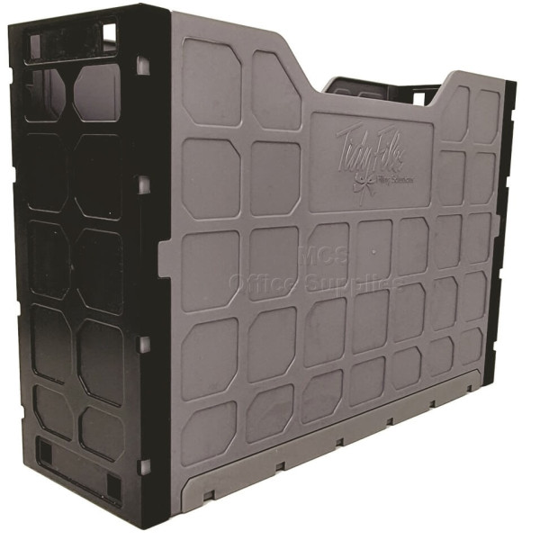 TIDY FILES Top Retrieval Solid Plastic Containers A4 Black - Pack of 5