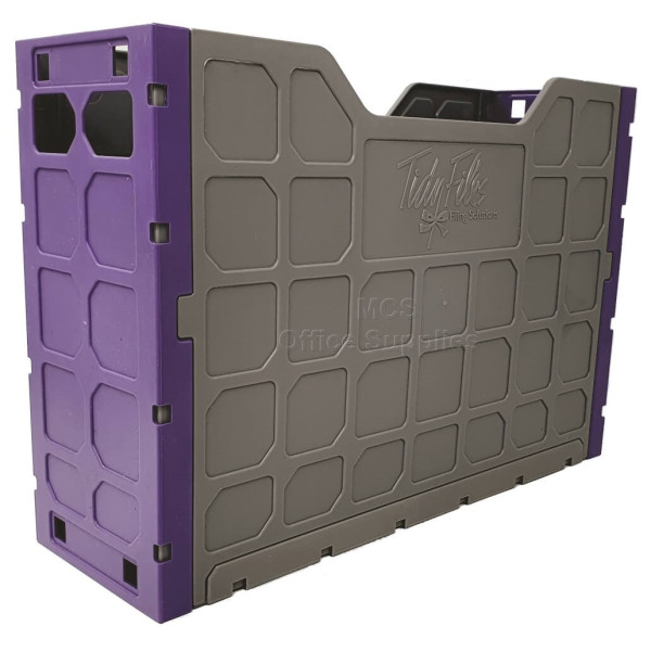 TIDY FILES Top Retrieval Solid Plastic Containers A4 Mauve - Pack of 5