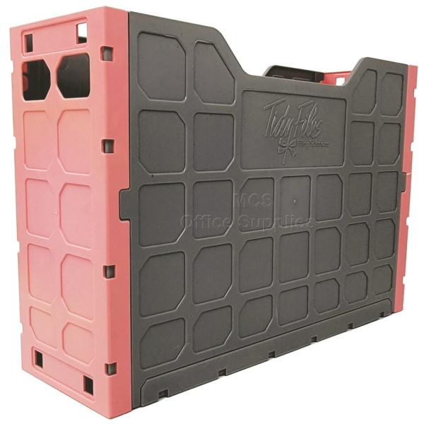 TIDY FILES Top Retrieval Solid Plastic Containers A4 Pink - Pack of 5