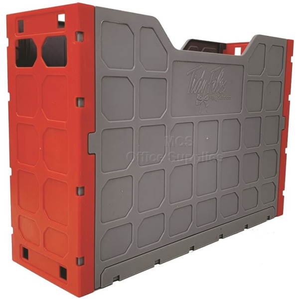 TIDY FILES Top Retrieval Solid Plastic Containers A4 Red - Pack of 5
