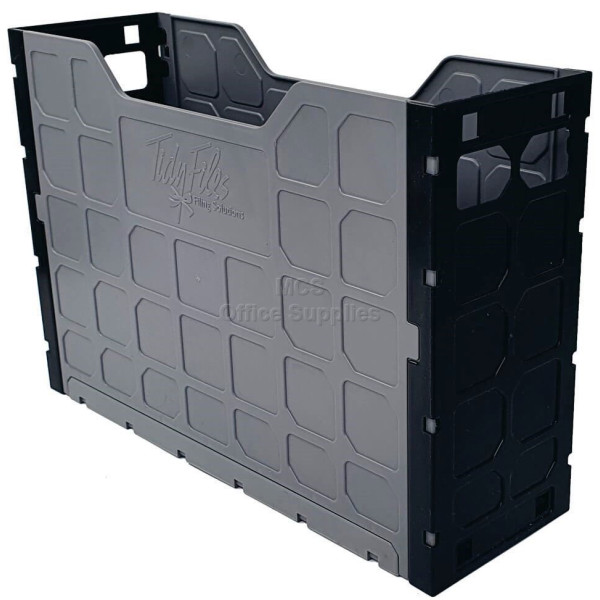 TIDY FILES Top Retrieval Solid Plastic Containers A4 Black - Pack of 5