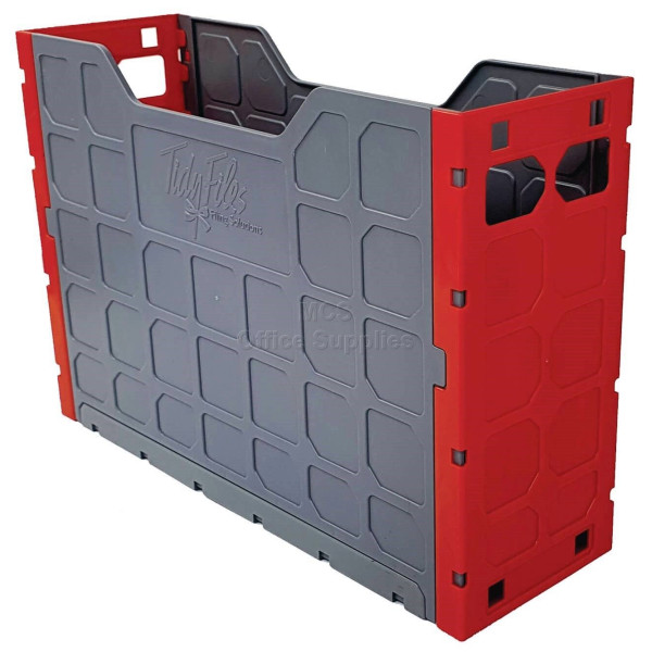 TIDY FILES Top Retrieval Solid Plastic Containers A4 Red - Pack of 5