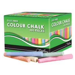 Treeline Dustless Chalk Sticks - 100 Assorted Colours