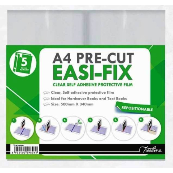 EASI-FIX A4 Pre-Cut Book Covers - Pack of 5
