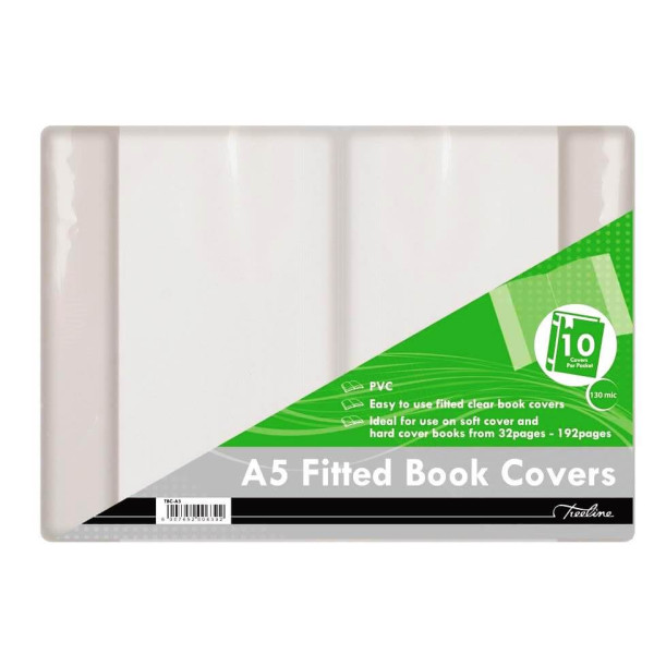 TREELINE A5 Book Cover Fitted PVC 120mic Clear TREELINE A5 Book Cover Fitted PVC 120mic Clear