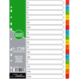 TREELINE A4 Divider Board A-Z (16 Part)