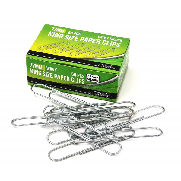 TREELINE Paper Clips Wavy 77mm Silver - 50s