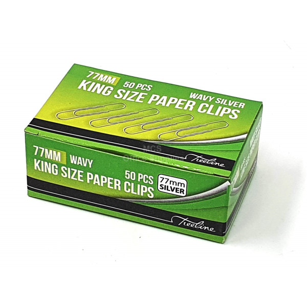 TREELINE Paper Clips Wavy 77mm Silver - 50s