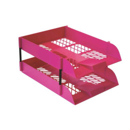 TREELINE Desk Letter Tray Set - Hot Pink