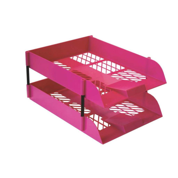 TREELINE Desk Letter Tray Set - Hot Pink