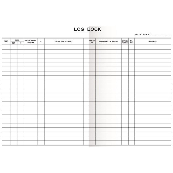 TREELINE Driver Log Book A5