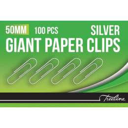TREELINE Paper Clips 50mm Silver - 100s
