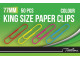 TREELINE Paper Clips 77mm Coloured PVC Coated - 50s TREELINE Paper Clips 77mm Coloured PVC Coated - 50s
