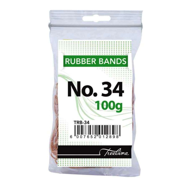 TREELINE Rubber Bands 100g - No 34