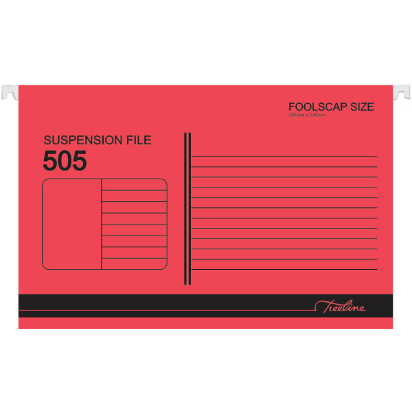 TREELINE Foolscap Suspension Files Red - Pack of 25