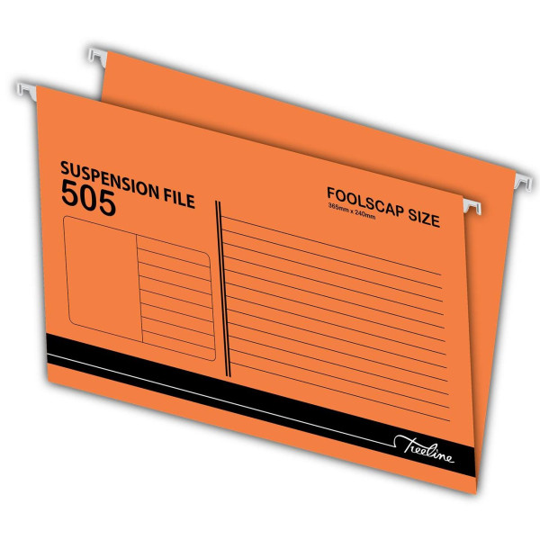 TREELINE Foolscap Suspension Files Orange - Pack of 25
